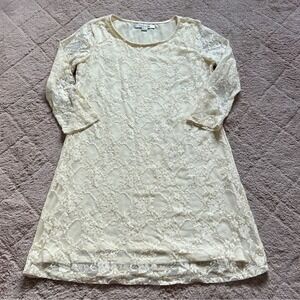Forever 21 Lace Mini Dress Whimsical Minimalist Cottage Preppy Coquette Sz L
